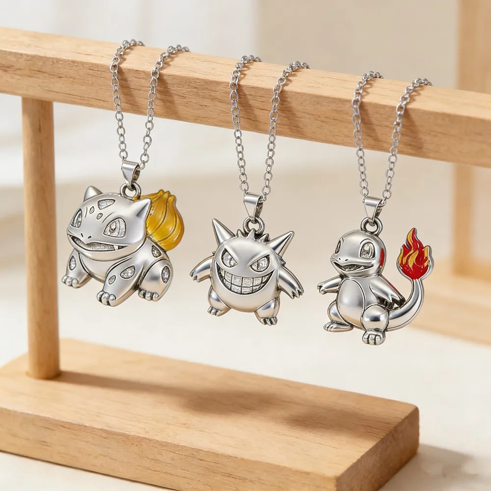Hot Sale Pokemon Anime Figure Necklace Bulbasaur Charmander Gengar Alloy Pendant Stylish Clavicle Chain Jewelry Birthday Present
Hot Sale Pokemon Anime Figure Necklace Bulbasaur Charmander Gengar Alloy Pendant Stylish Clavicle Chain Jewelry Birthday Present