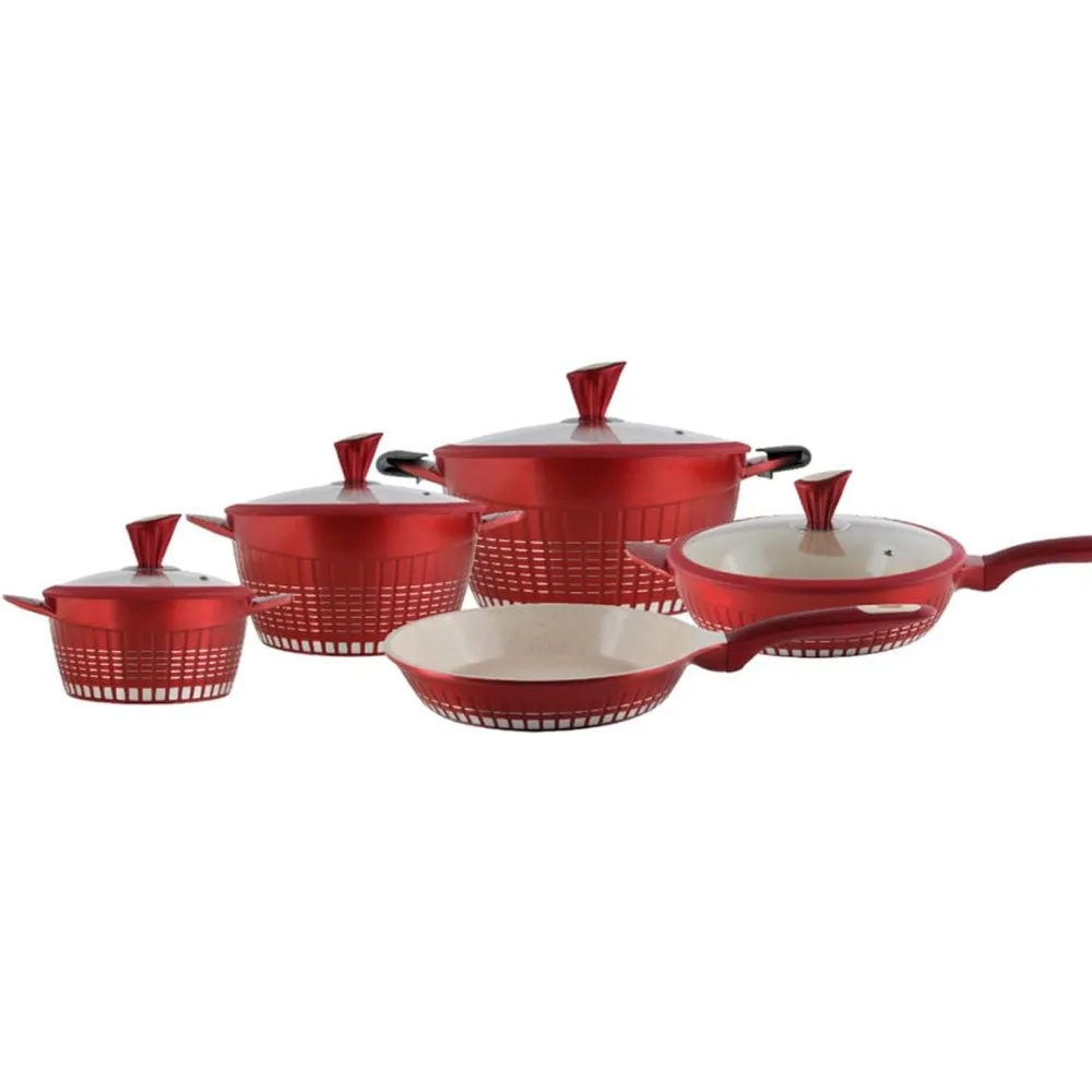 Red Marble 13-Piece Non-Stick Cookware Set with Kochstelle Technology
Red Marble 13-Piece Non-Stick Cookware Set with Kochstelle Technology