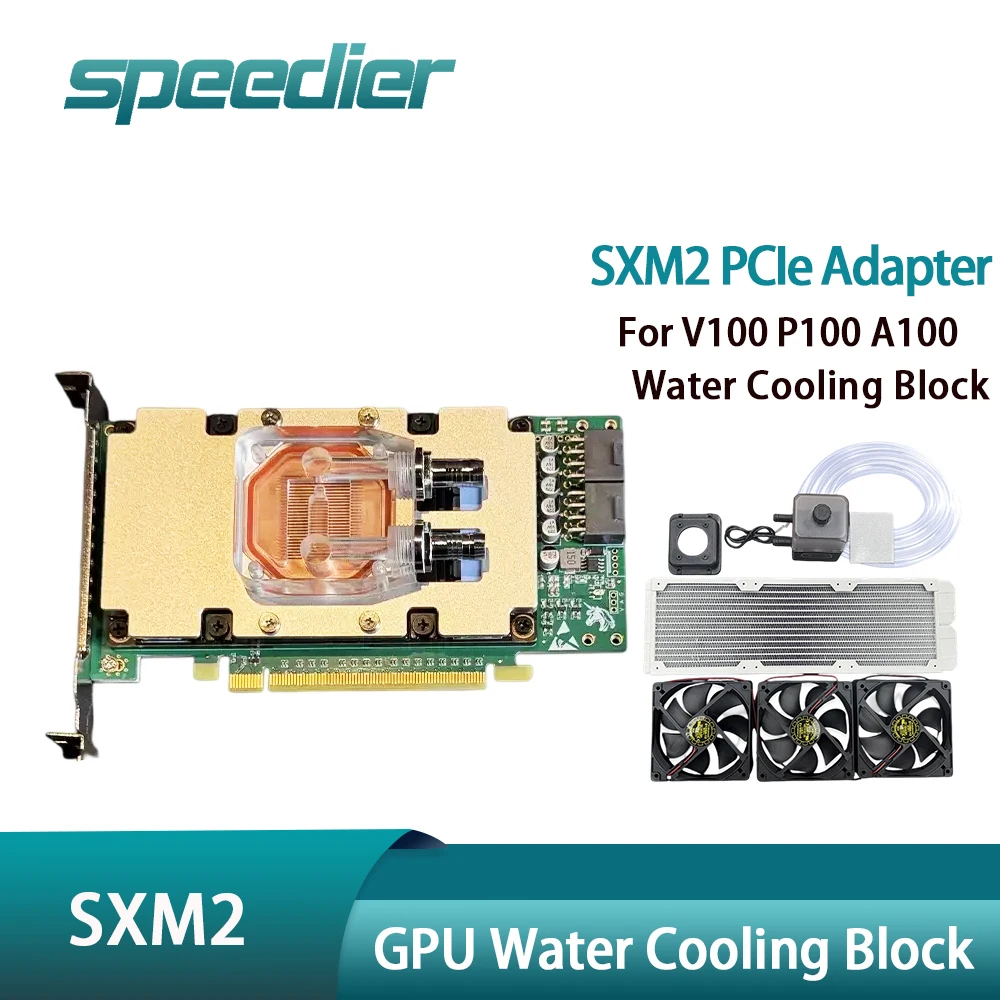 SXM2 PCIe Adapter / Copper Cold Plate / GPU Water Cooling Mod Kit for NVIDIA Tesla V100 P100 A100 Server AI Computing Modify
SXM2 PCIe Adapter / Copper Cold Plate / GPU Water Cooling Mod Kit for NVIDIA Tesla V100 P100 A100 Server AI Computing Modify