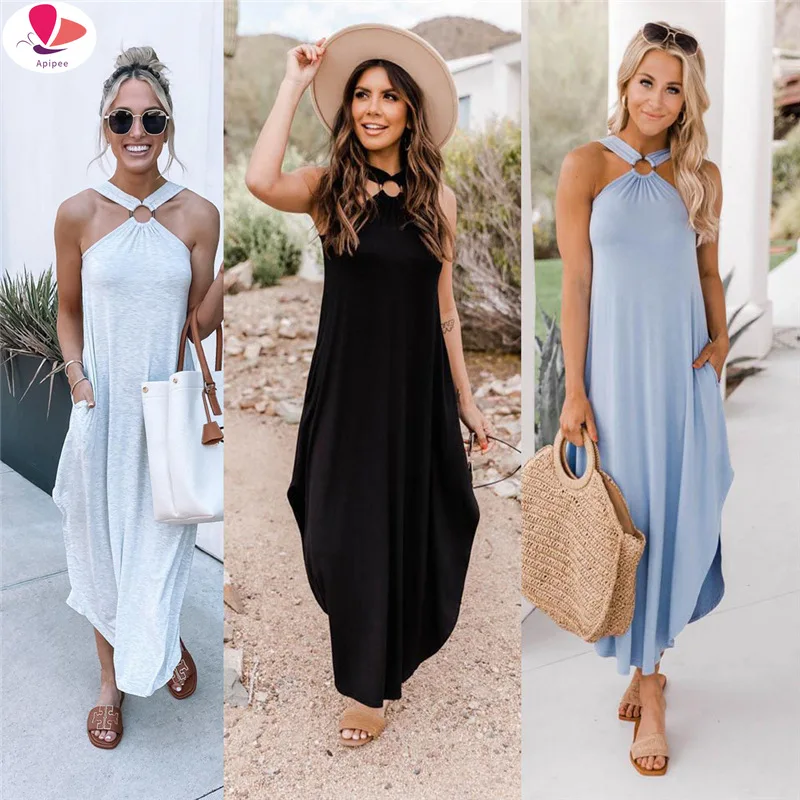 Women Loose Sexy Halter Dress Casual Sleeveless Solid Irregular Dress Summer Fashion Beach Chest Wrap Strapless Backless Dresses
Women Loose Sexy Halter Dress Casual Sleeveless Solid Irregular Dress Summer Fashion Beach Chest Wrap Strapless Backless Dresses
