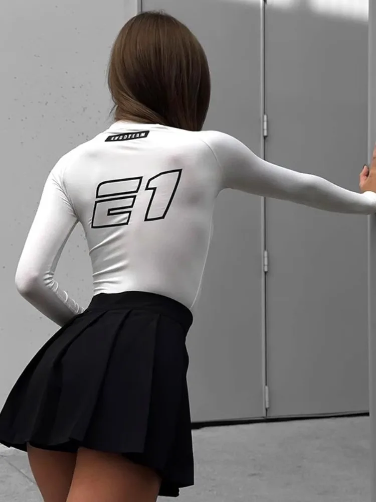 Street Sle Motorcycle Letter Print Slim Fit T-irt Long Sve round Ne ort Length Other Material Women's Faion Top
Street Sle Motorcycle Letter Print Slim Fit T-irt Long Sve round Ne ort Length Other Material Women's Faion Top