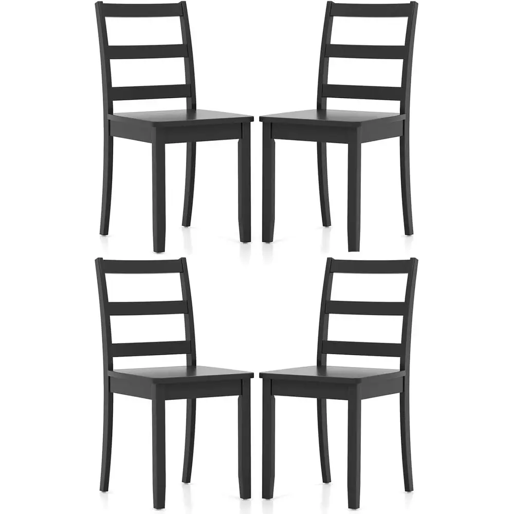 4-Piece Modern Dining Chairs Set - Black Curved Backrest Side Chairs with Rubberwood Legs for Home, Kitchen, Restaurant Use
4-Piece Modern Dining Chairs Set - Black Curved Backrest Side Chairs with Rubberwood Legs for Home, Kitchen, Restaurant Use
