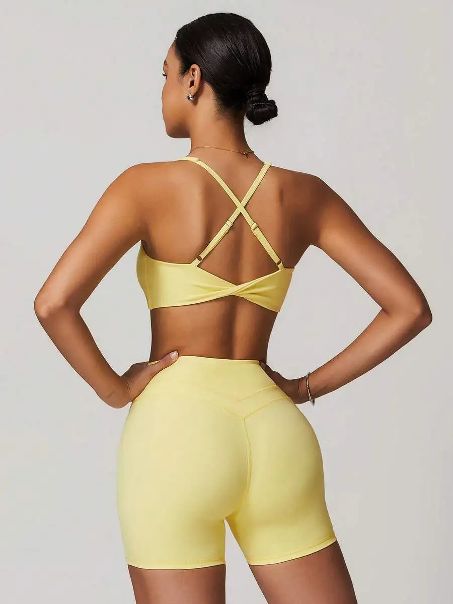 Womens Yoga Sports Set High Elasticity Fitness Bra And Shorts Comfortable Breathable Workout Wear
Womens Yoga Sports Set High Elasticity Fitness Bra And Shorts Comfortable Breathable Workout Wear
