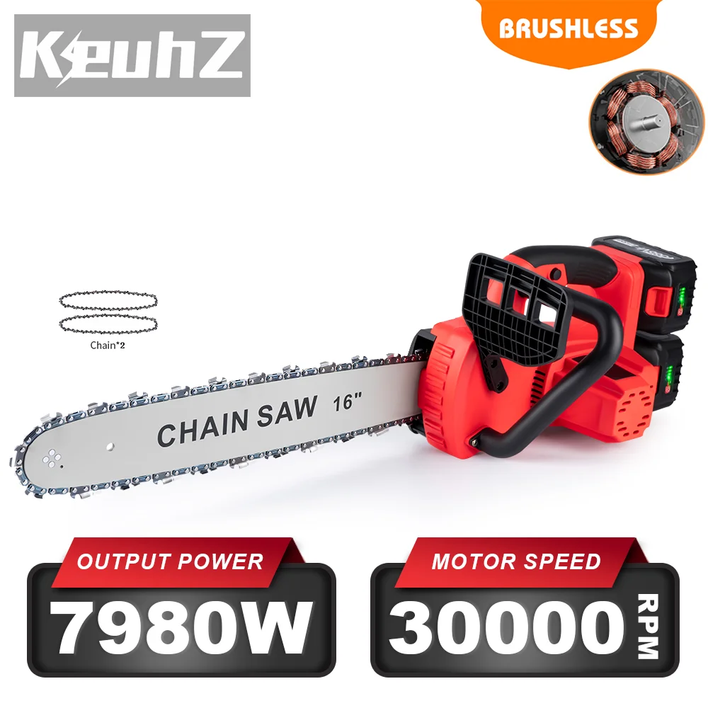 Keuhz 7980W 16 Inch Chainsaw Brushless Electric Chain Saw Garden Power Tools Wood Cutting Rotary Saw For Makita Battery
Keuhz 7980W 16 Inch Chainsaw Brushless Electric Chain Saw Garden Power Tools Wood Cutting Rotary Saw For Makita Battery