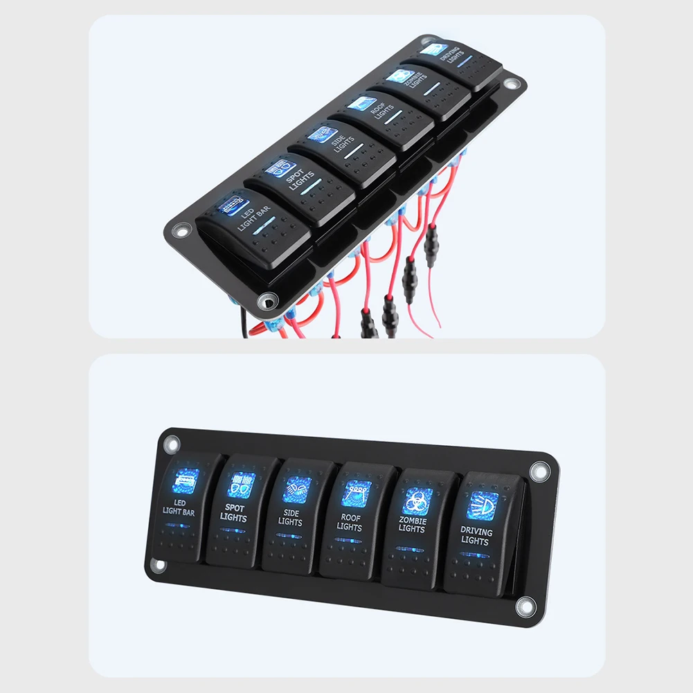 6 Gang LED Rocker Switch Panel 12V 24V Car Marine RV Control Box With 10A Fuse Blue Backlit For Truck Boat SUV Off Road Wiring
6 Gang LED Rocker Switch Panel 12V 24V Car Marine RV Control Box With 10A Fuse Blue Backlit For Truck Boat SUV Off Road Wiring