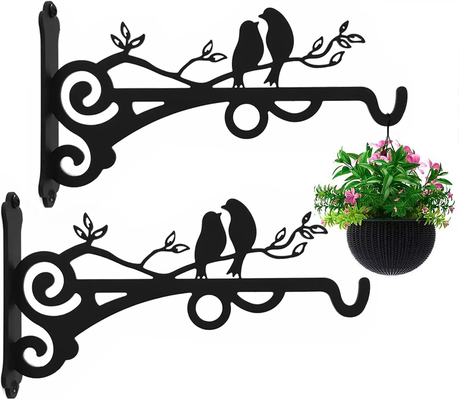 Прочные стальные кронштейны для растений, многофункциональные настенные крепления для садовых растений, фонарей, кормушек для птиц - набор из 2 штук
Прочные стальные кронштейны для растений, многофункциональные настенные крепления для садовых растений, фонарей, кормушек для птиц - набор из 2 штук