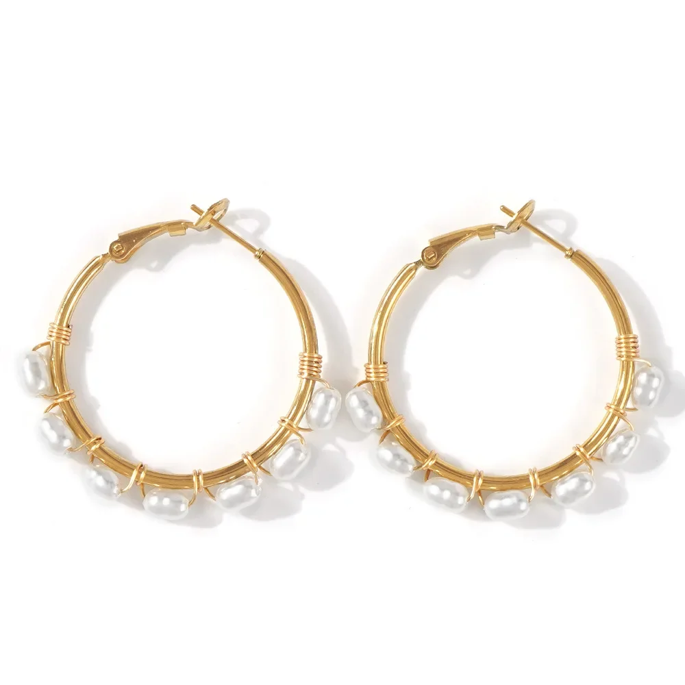 Beaded earrings Circle Originality Hand knitting Alloy Pearl Tide Female Bohemia Simple Rice bead earrings
Beaded earrings Circle Originality Hand knitting Alloy Pearl Tide Female Bohemia Simple Rice bead earrings