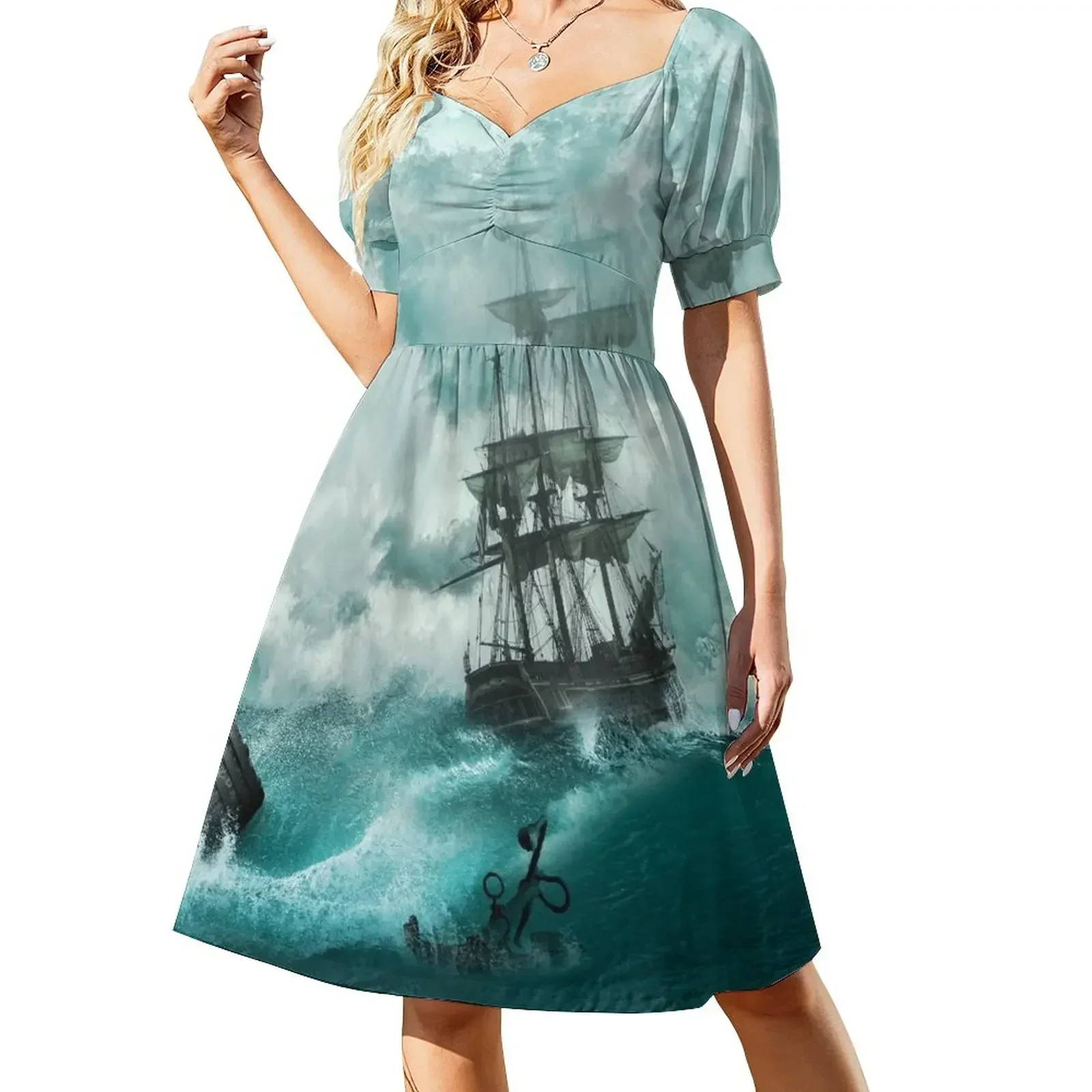 Storm Sea Ship Shipwreck Ocean Blue Short-Sleeved Dress Dress women summer dresses womens 2025
Storm Sea Ship Shipwreck Ocean Blue Short-Sleeved Dress Dress women summer dresses womens 2025