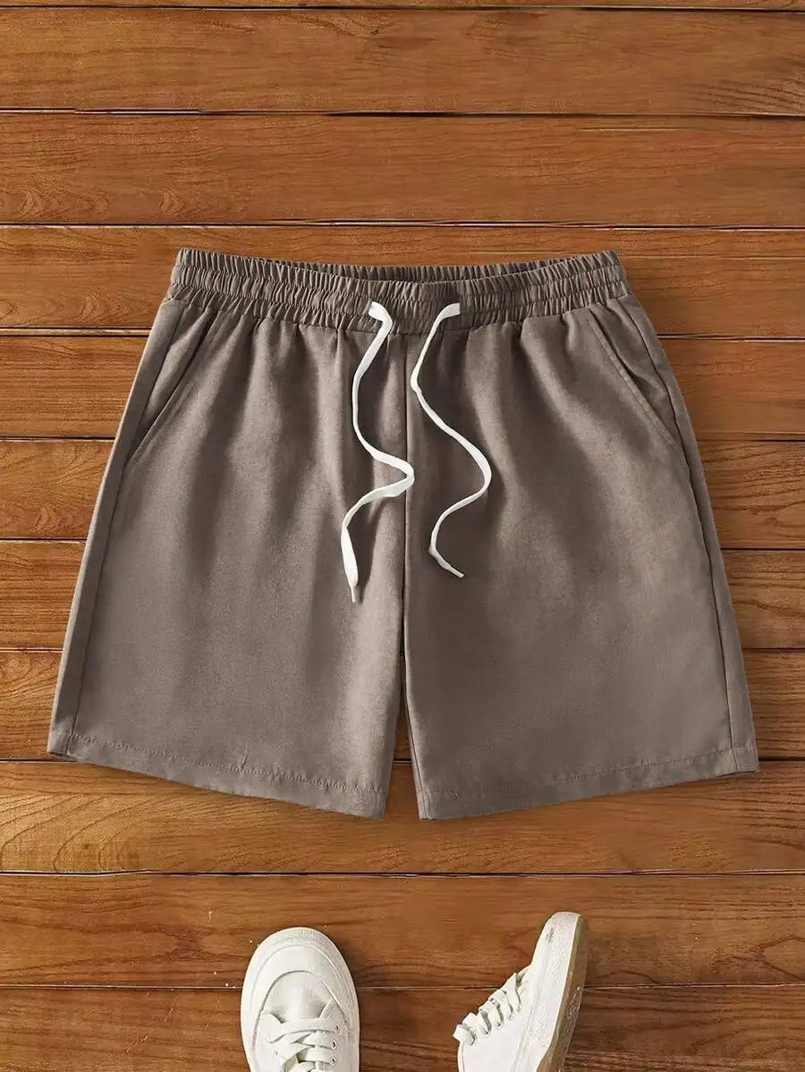 Men Solid Color Casual Drawstring Shorts Gray Lounge Shorts For Beach Jogging
Men Solid Color Casual Drawstring Shorts Gray Lounge Shorts For Beach Jogging