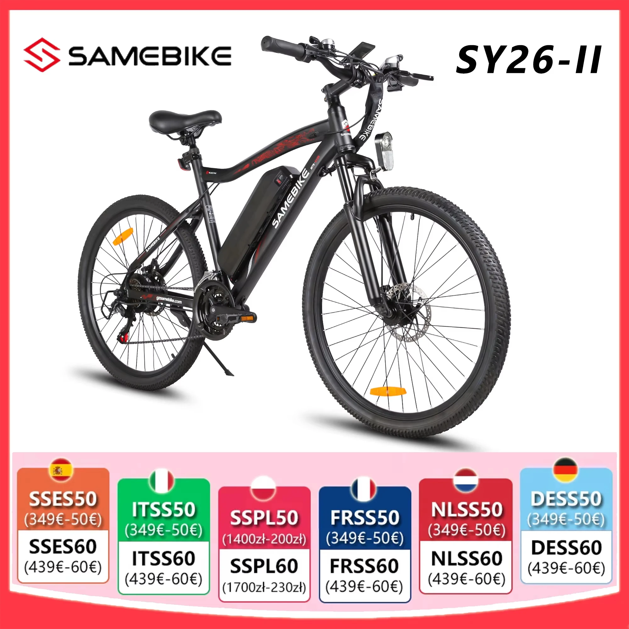 Samebike SY26-II Электрический горный велосипед Электрический велосипед 48 В 13 Ач 26 х 2,125 дюймов Дисплей Цветной велосипед
Samebike SY26-II Электрический горный велосипед Электрический велосипед 48 В 13 Ач 26 х 2,125 дюймов Дисплей Цветной велосипед