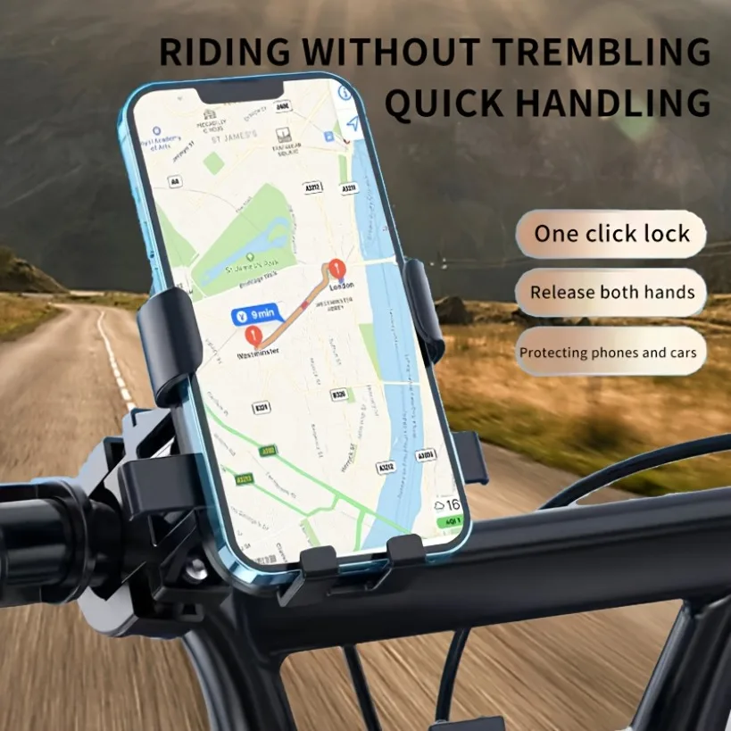 Motorcycle Phone Mount Thickened Auto-Lock 360° Rotatable Shockproof Universal Holder for E-Bike Bike Handlebar Navi
Motorcycle Phone Mount Thickened Auto-Lock 360° Rotatable Shockproof Universal Holder for E-Bike Bike Handlebar Navi