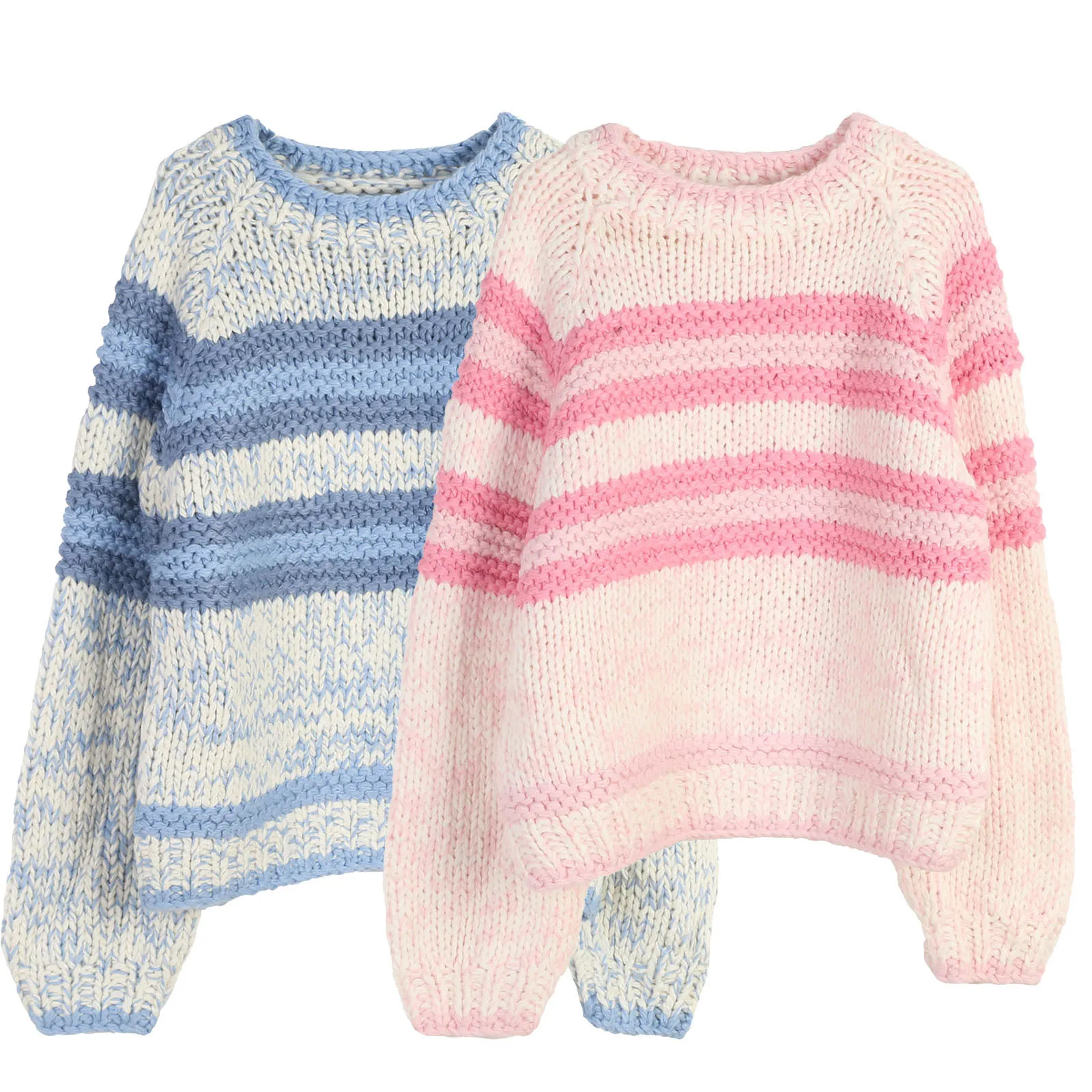 Korean Style Dongdaemun Autumn Winter New Sweet Overlap Knitted Loose round Neck Sweater Women's Soft Warm Fashionable Knitwear
Korean Style Dongdaemun Autumn Winter New Sweet Overlap Knitted Loose round Neck Sweater Women's Soft Warm Fashionable Knitwear