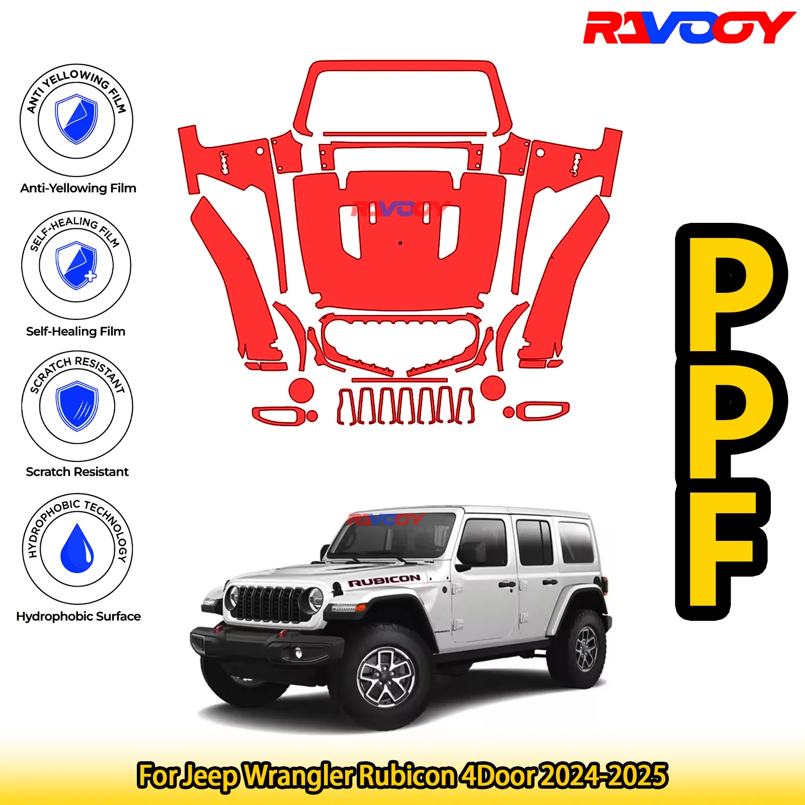 Для Jeep Wrangler Rubicon 4Door 2024-2025 глянцевая матовая черная предварительно вырезанная передняя защитная пленка PPF комплект
Для Jeep Wrangler Rubicon 4Door 2024-2025 глянцевая матовая черная предварительно вырезанная передняя защитная пленка PPF комплект