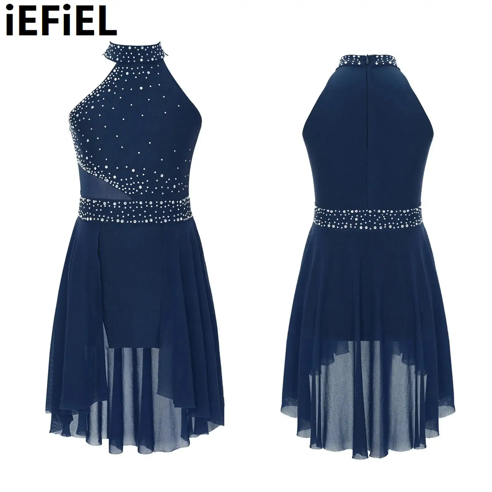 Kids Girls Lyrical Dance Leotard Dress Glittery Rhinestones Dance Dress Irregular Hem Sleeveless Performance Dance Dress
Kids Girls Lyrical Dance Leotard Dress Glittery Rhinestones Dance Dress Irregular Hem Sleeveless Performance Dance Dress