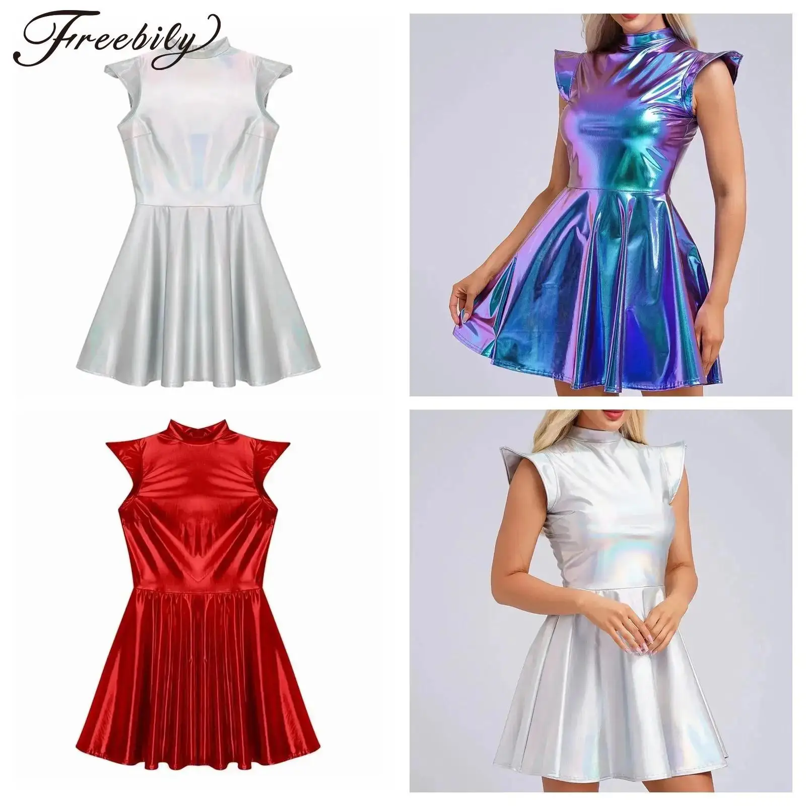 Shiny Clubbing Dress for Women Metallic Clubwear Fashion High Waist Dress Bar Rave Vestidos Music Festval Cocktail Party Dress
Shiny Clubbing Dress for Women Metallic Clubwear Fashion High Waist Dress Bar Rave Vestidos Music Festval Cocktail Party Dress