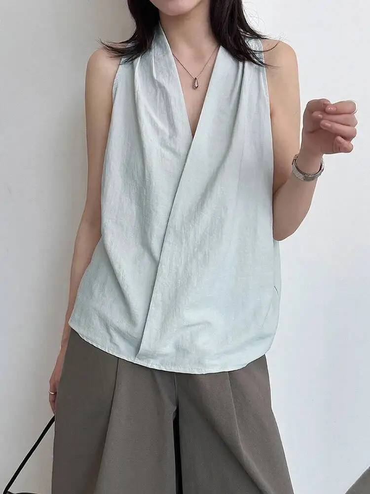 Women Green Textured Thin Big Size Tank Tops New V-collar Sleeveless Personality Fashion Tide Spring Summer 2026 1DJ7594
Women Green Textured Thin Big Size Tank Tops New V-collar Sleeveless Personality Fashion Tide Spring Summer 2026 1DJ7594