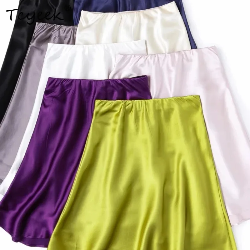 Tcyeek 100% Real Silk Short Skirts for Women 30MM Silk Female Clothing 2026 New Arrive Summer Elegant Skirt Faldones Para Mujer
Tcyeek 100% Real Silk Short Skirts for Women 30MM Silk Female Clothing 2026 New Arrive Summer Elegant Skirt Faldones Para Mujer