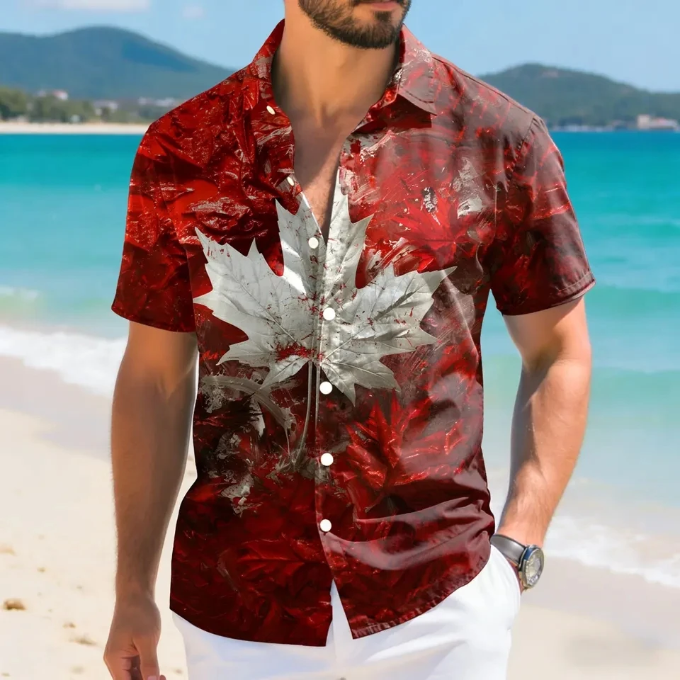 Canadian Flag Shirt Men's Summer Casual Blouses Fashion Maple Leaf 3D Printing Short Sleeve Patriotic Shirts Men Clothing Tops
Canadian Flag Shirt Men's Summer Casual Blouses Fashion Maple Leaf 3D Printing Short Sleeve Patriotic Shirts Men Clothing Tops