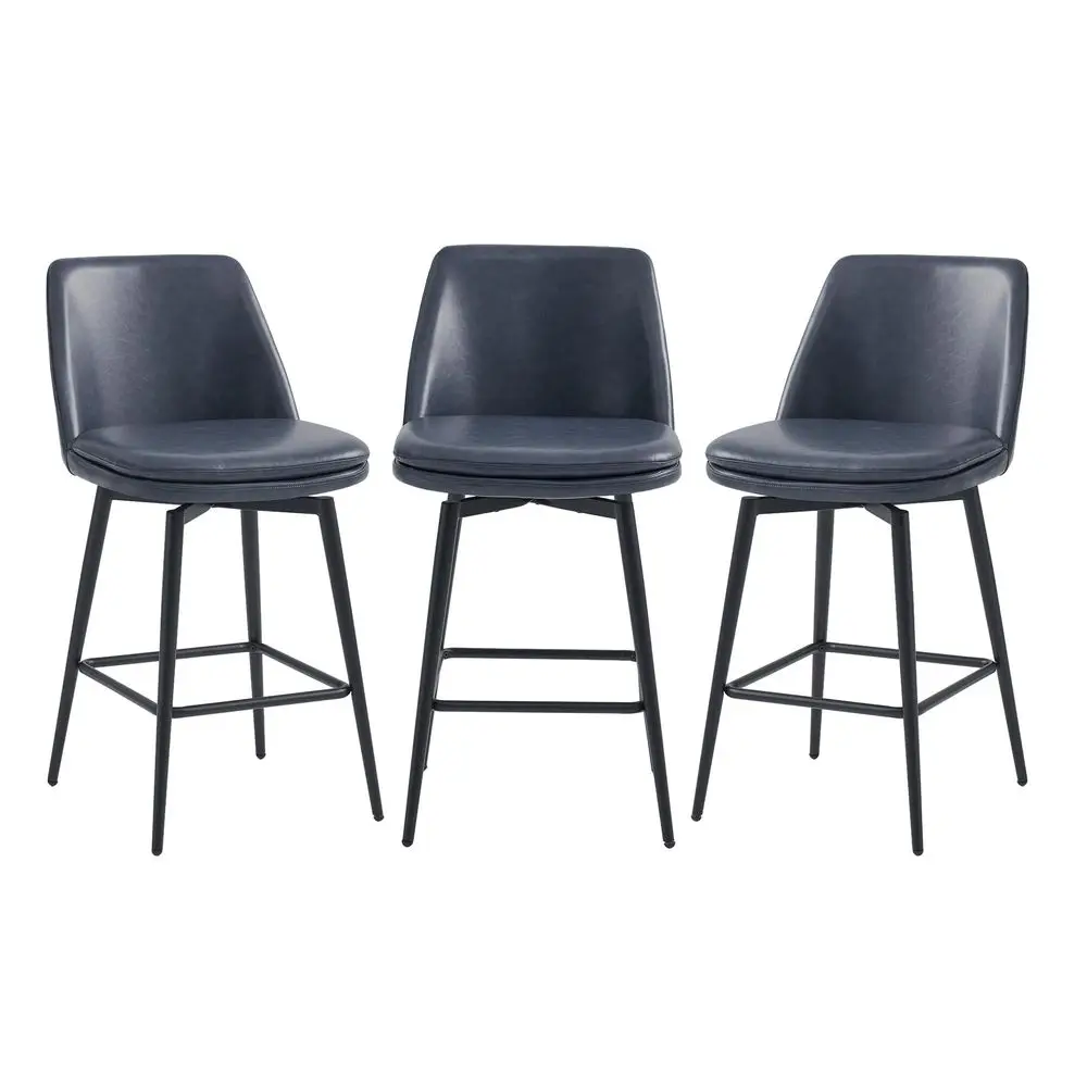 Swivel Bar Stools, 27.2 Counter Height Bar Stools Set of 3, FSC Certified Upholstered Modern Counter Stools, Metal Legs, Faux L
Swivel Bar Stools, 27.2 Counter Height Bar Stools Set of 3, FSC Certified Upholstered Modern Counter Stools, Metal Legs, Faux L