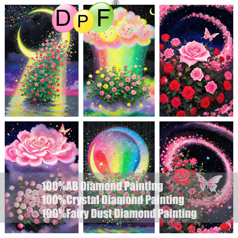 DPF 100% Full Fairy Dust Drill Crystal AB Diamond Painting Roses Under the Starry Sky Embroidery Art Home Decor Crafts Gift
DPF 100% Full Fairy Dust Drill Crystal AB Diamond Painting Roses Under the Starry Sky Embroidery Art Home Decor Crafts Gift