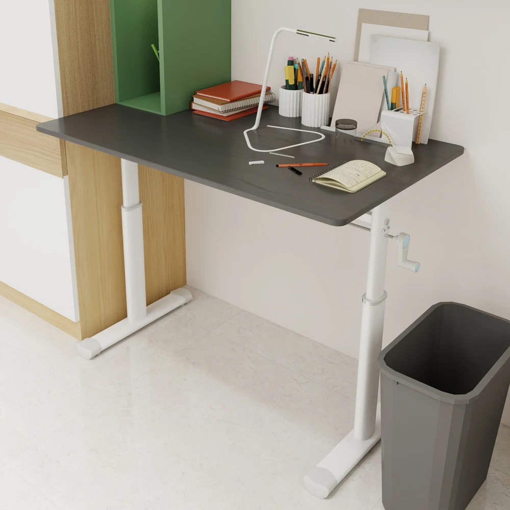 Adjustable study desk suitable for children and adults, height-adjustable, multi-functional home office desk, compact design, desktop dimensions: 60cm × 100cm, white frame, gray tabletop.
Adjustable study desk suitable for children and adults, height-adjustable, multi-functional home office desk, compact design, desktop dimensions: 60cm × 100cm, white frame, gray tabletop.