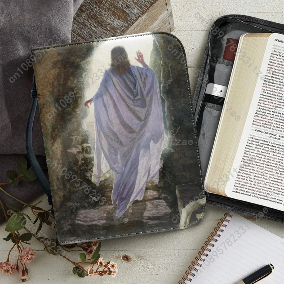 Jesus Graphic Print Women's Bible Cover Case Portable Bible Storage Bags Genuine Leather Zippered Handle Handbags Holy Bible Bag
Jesus Graphic Print Women's Bible Cover Case Portable Bible Storage Bags Genuine Leather Zippered Handle Handbags Holy Bible Bag