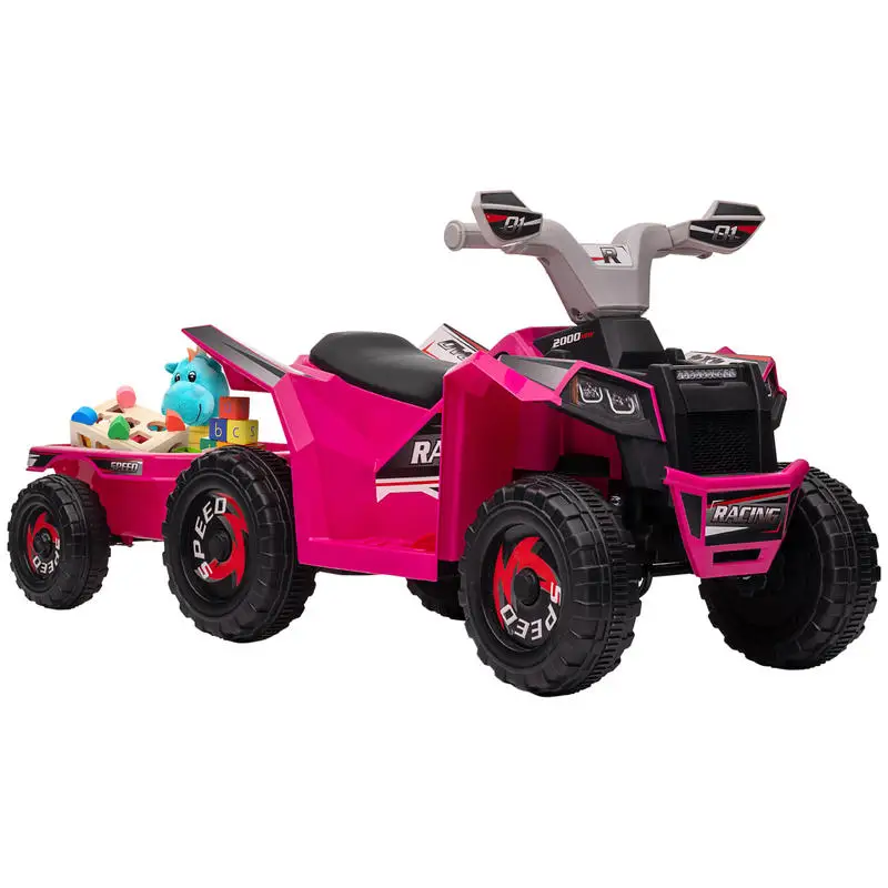 6V Electric Toy Car with Back Trailer, Forward Backward, Wear-Resistant Wheels for Ages 18-36 Months, Pink
6V Electric Toy Car with Back Trailer, Forward Backward, Wear-Resistant Wheels for Ages 18-36 Months, Pink