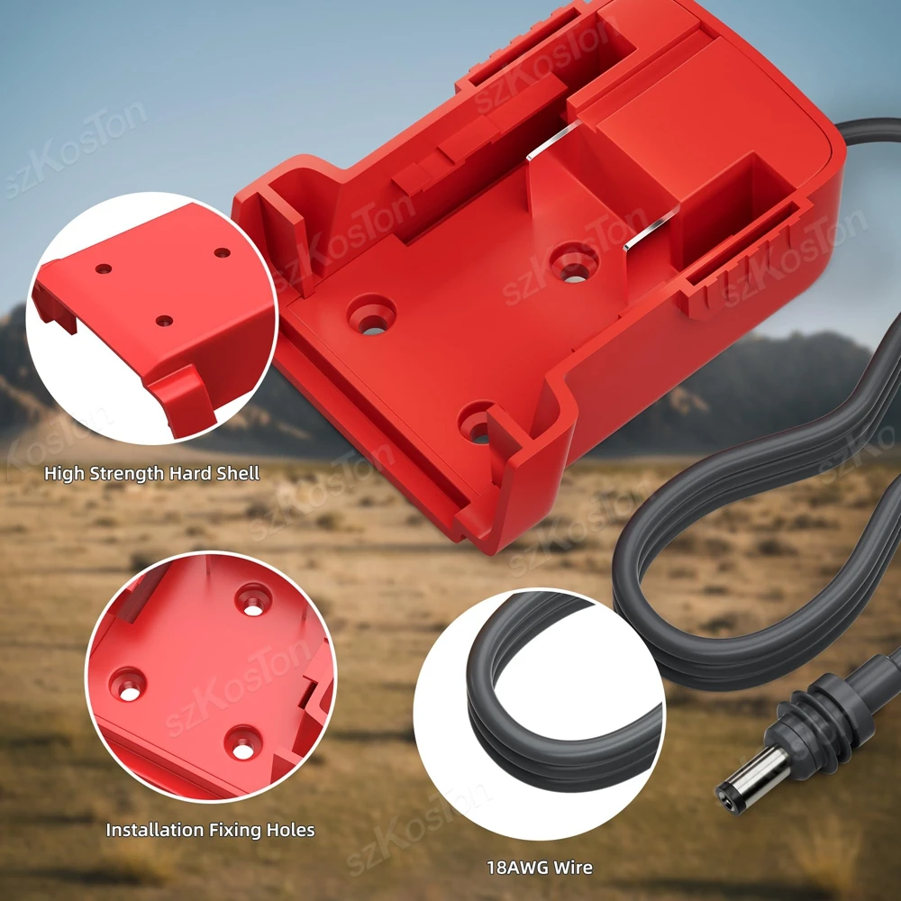 for Milwaukee 18V Lithium Battery Power Wheels Adapter Battery DC Power Cable for Starlink Mini for 48-11-1815/48-11-1850
for Milwaukee 18V Lithium Battery Power Wheels Adapter Battery DC Power Cable for Starlink Mini for 48-11-1815/48-11-1850