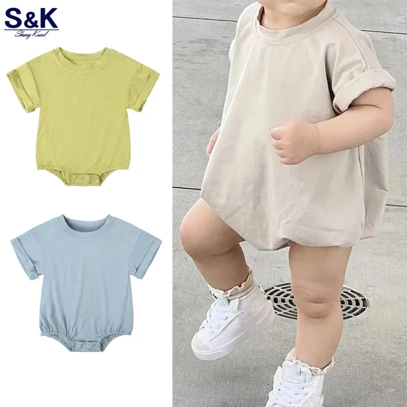 Infant Bamboo Fiber Romper Summer Essential Solid Color Customized T-Shirt Short Sleeve Newborn Bodysuit Baby Jumpsuit 3-24M
Infant Bamboo Fiber Romper Summer Essential Solid Color Customized T-Shirt Short Sleeve Newborn Bodysuit Baby Jumpsuit 3-24M