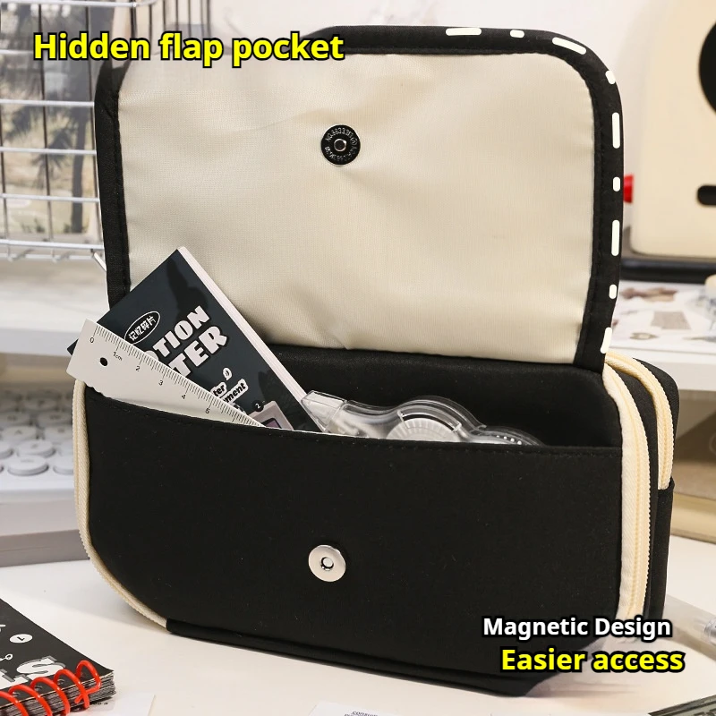 1Pcs Black Large Capacity Wide Zipper Pencil Case - Multiple Compartment Storage Box, Suitable for School, College and Office, Perfect for Pens, Cosmetics, Art Supplies - Very Good Gift, Back to School Gift, Classroom Reward
1Pcs Black Large Capacity Wide Zipper Pencil Case - Multiple Compartment Storage Box, Suitable for School, College and Office, Perfect for Pens, Cosmetics, Art Supplies - Very Good Gift, Back to School Gift, Classroom Reward