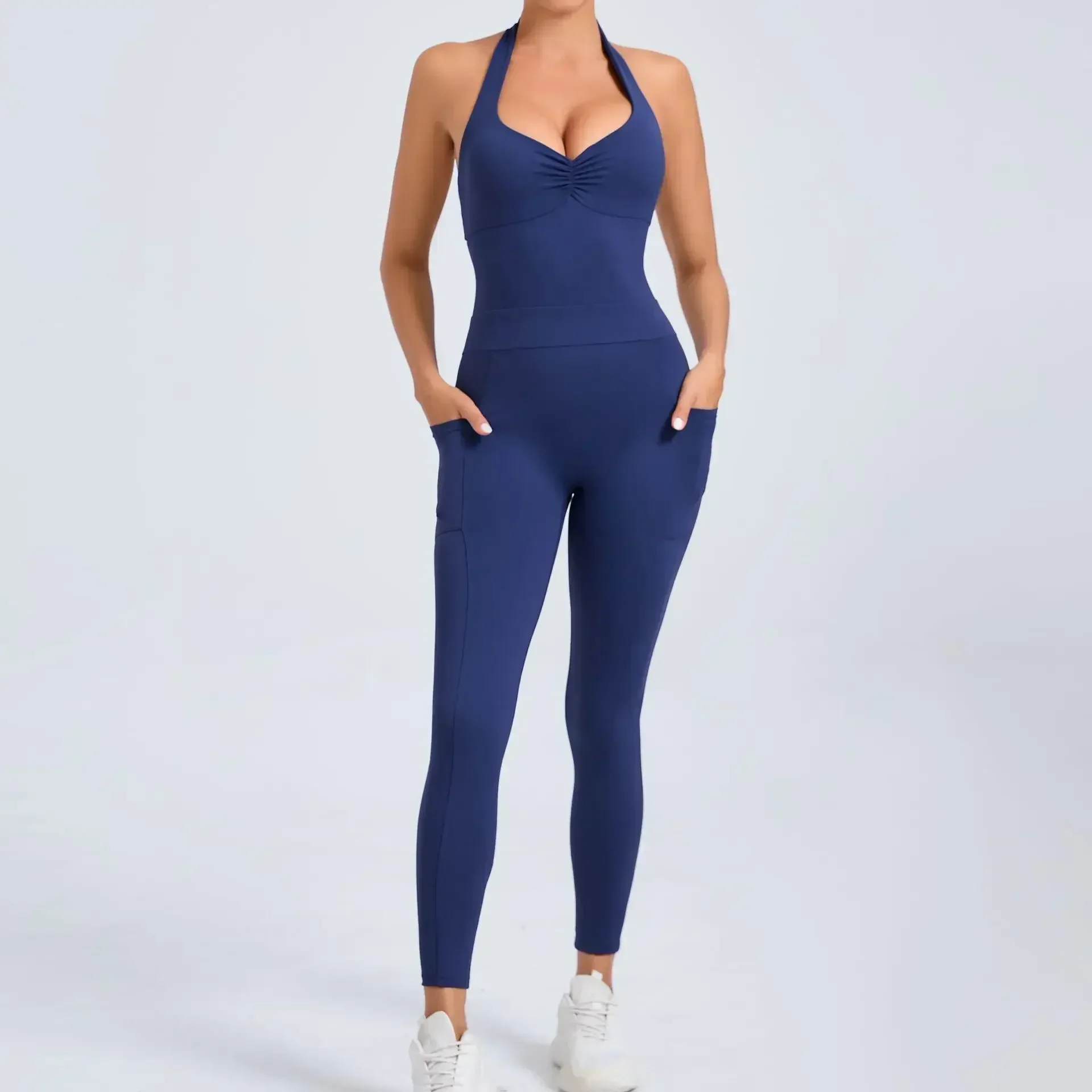 Fashion Sexy Sports Jumpsuit with Pocket Women Sportswear One Piece Gym Yoga Clothing Backless Scrunch Fitness Overalls Push Up
Fashion Sexy Sports Jumpsuit with Pocket Women Sportswear One Piece Gym Yoga Clothing Backless Scrunch Fitness Overalls Push Up
