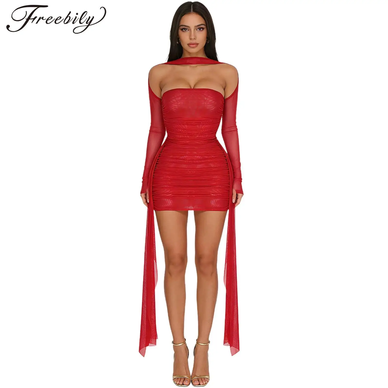 Женское мини-платье-сарафан из прозрачной сетки с драпировкой, без бретелек, облегающее, для клуба, вечеринки, музыкального фестиваля
Женское мини-платье-сарафан из прозрачной сетки с драпировкой, без бретелек, облегающее, для клуба, вечеринки, музыкального фестиваля