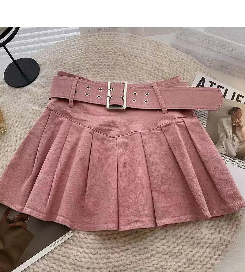 College Style Pleated Skirt Skirt for Women 2025 Spring & Fall New Style with Belt Korean Style High Waist Short Skirt
College Style Pleated Skirt Skirt for Women 2025 Spring & Fall New Style with Belt Korean Style High Waist Short Skirt