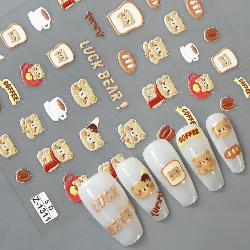 Star Bow Bear Nail Stickers Cute Cartoon 5D Embossed Nail Art Stickers For Women DIY Self-Adhesive Manicure Decoration Decals
Star Bow Bear Nail Stickers Cute Cartoon 5D Embossed Nail Art Stickers For Women DIY Self-Adhesive Manicure Decoration Decals