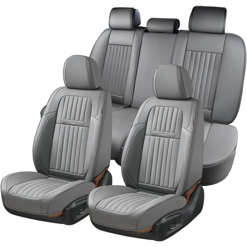 Серые водонепроницаемые чехлы на автомобильные сиденья Nappa — полный комплект из 5 предметов для автомобилей 
Серые водонепроницаемые чехлы на автомобильные сиденья Nappa — полный комплект из 5 предметов для автомобилей