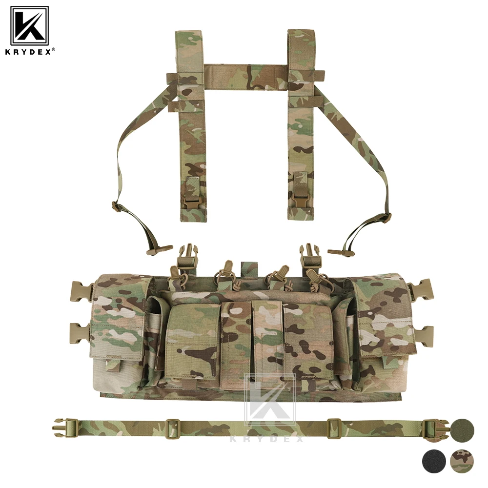 KRYDEX 500D Tactical Chest Rig UW Gen IV Low Profile Rigs Carrier With GP Pouch Multifunction Pockets H Harness