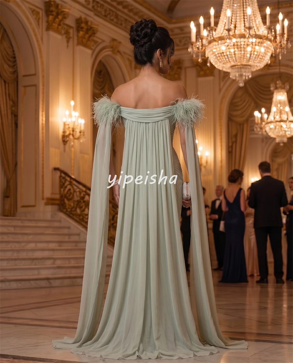 Customized Formal Women Chiffon Rhinestone Feather Sheath Evening Dresses Formal Strapless Sleeveless Floor Lenght Prom Dresses
Customized Formal Women Chiffon Rhinestone Feather Sheath Evening Dresses Formal Strapless Sleeveless Floor Lenght Prom Dresses