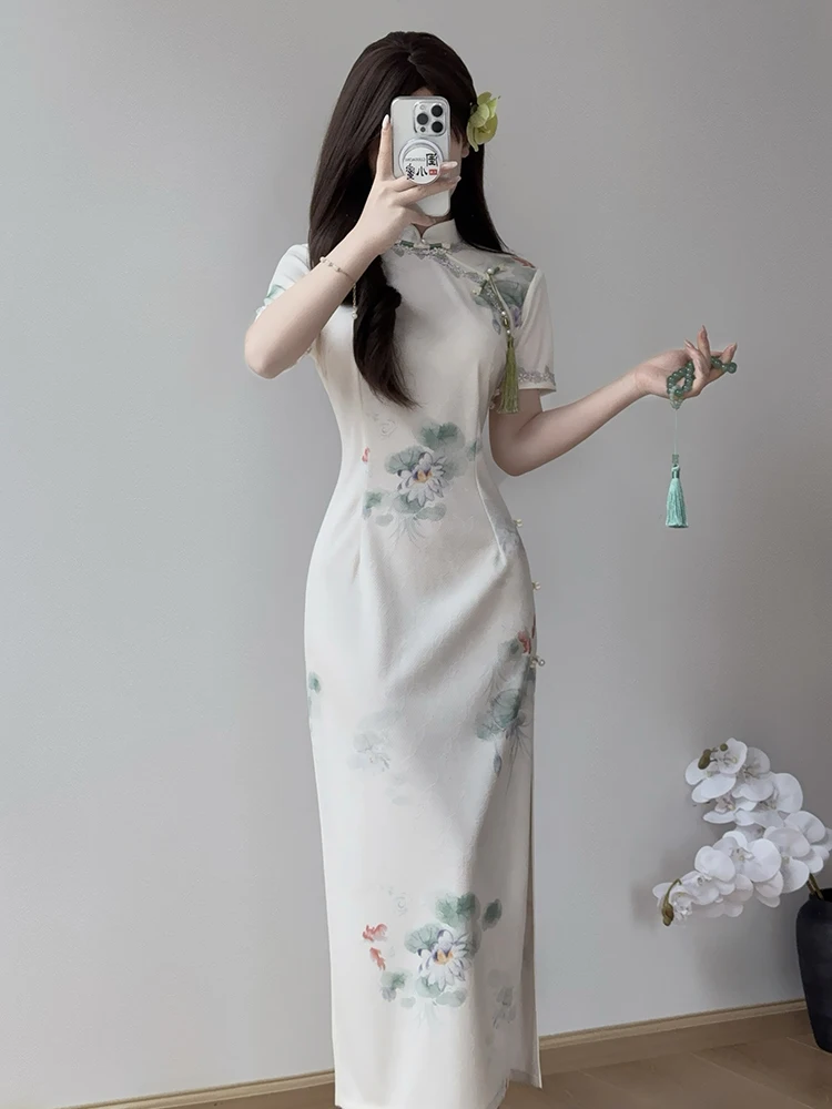 Женское повседневное платье-ципао Ele Daily: обновленный китайский стиль, летняя новинка, красивое, винтажное, для молодых моделей
Женское повседневное платье-ципао Ele Daily: обновленный китайский стиль, летняя новинка, красивое, винтажное, для молодых моделей