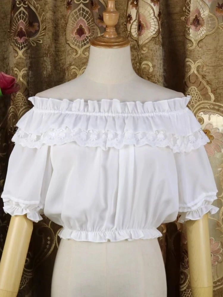 Lolita Summer Blouses Solid Color Slash Neck Puff Sleeve Crop Tops Lace Ruffles Patchwork Shirts 2025 New Design Women Clothing
Lolita Summer Blouses Solid Color Slash Neck Puff Sleeve Crop Tops Lace Ruffles Patchwork Shirts 2025 New Design Women Clothing