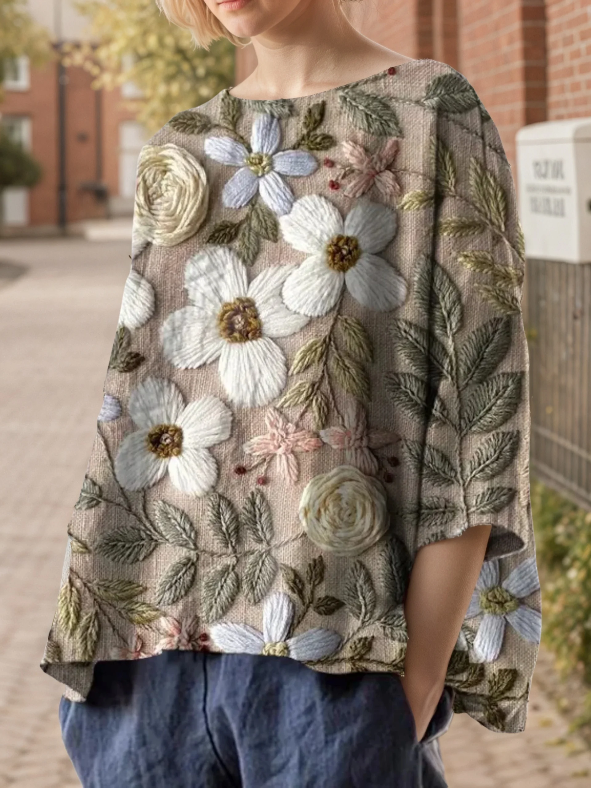 Plus Size Floral Printed Vintage Women’s T-Shirt Round Neck 3/4 Sleeve Loose Summer Female Casual Daily Top Tees 2025
Plus Size Floral Printed Vintage Women’s T-Shirt Round Neck 3/4 Sleeve Loose Summer Female Casual Daily Top Tees 2025
