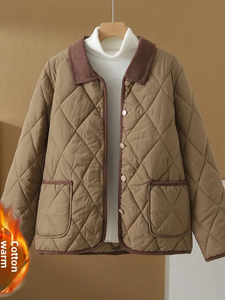 Новое зимнее свободное длинное хлопковое джатовое пальто с ромбовидным узором и воротником, женское легкое теплое пальто, художественное пальто для поездок на работу
Новое зимнее свободное длинное хлопковое джатовое пальто с ромбовидным узором и воротником, женское легкое теплое пальто, художественное пальто для поездок на работу