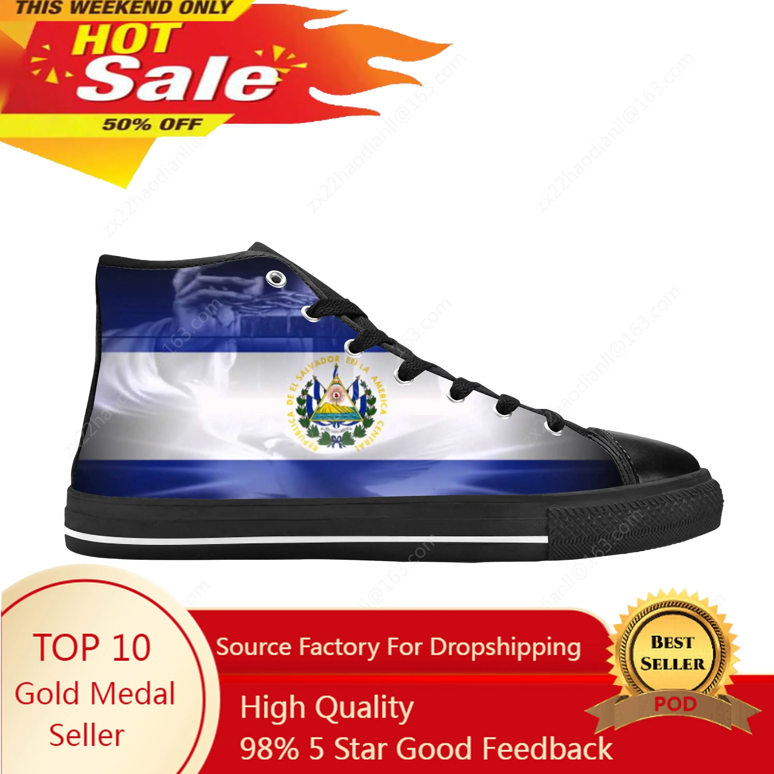 El Salvador Salvadoran Flag Patriotic Pride Funny Casual Cloth Shoes High Top Comfortable Breathable 3D Print Men Women Sneakers
El Salvador Salvadoran Flag Patriotic Pride Funny Casual Cloth Shoes High Top Comfortable Breathable 3D Print Men Women Sneakers