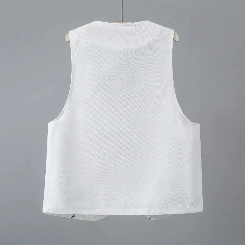 White Denim Vest 2026 Spring Summer New Retro Embroidery Cowboy Vest Women's Sleeveless V-neck Versatile Slim Vest Jacket
White Denim Vest 2026 Spring Summer New Retro Embroidery Cowboy Vest Women's Sleeveless V-neck Versatile Slim Vest Jacket