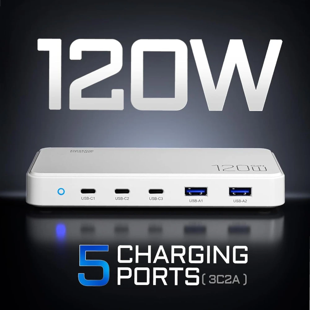 120W USB C Charging Station GaN Charger Charging Hub 5 Ports for Multiple Devices for MacBook Laptop iPhone iPad Samsung Xiaomi
120W USB C Charging Station GaN Charger Charging Hub 5 Ports for Multiple Devices for MacBook Laptop iPhone iPad Samsung Xiaomi