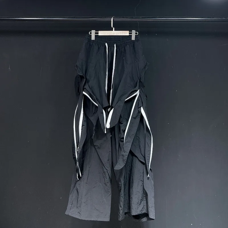 MWJLPWQ MWJLPWQ Zipper Spliced Ncihed Design Thin Trousers Men's High Street Women Couples Loose Casual Pants 2025 New 11683 
MWJLPWQ MWJLPWQ Zipper Spliced Ncihed Design Thin Trousers Men's High Street Women Couples Loose Casual Pants 2025 New 11683