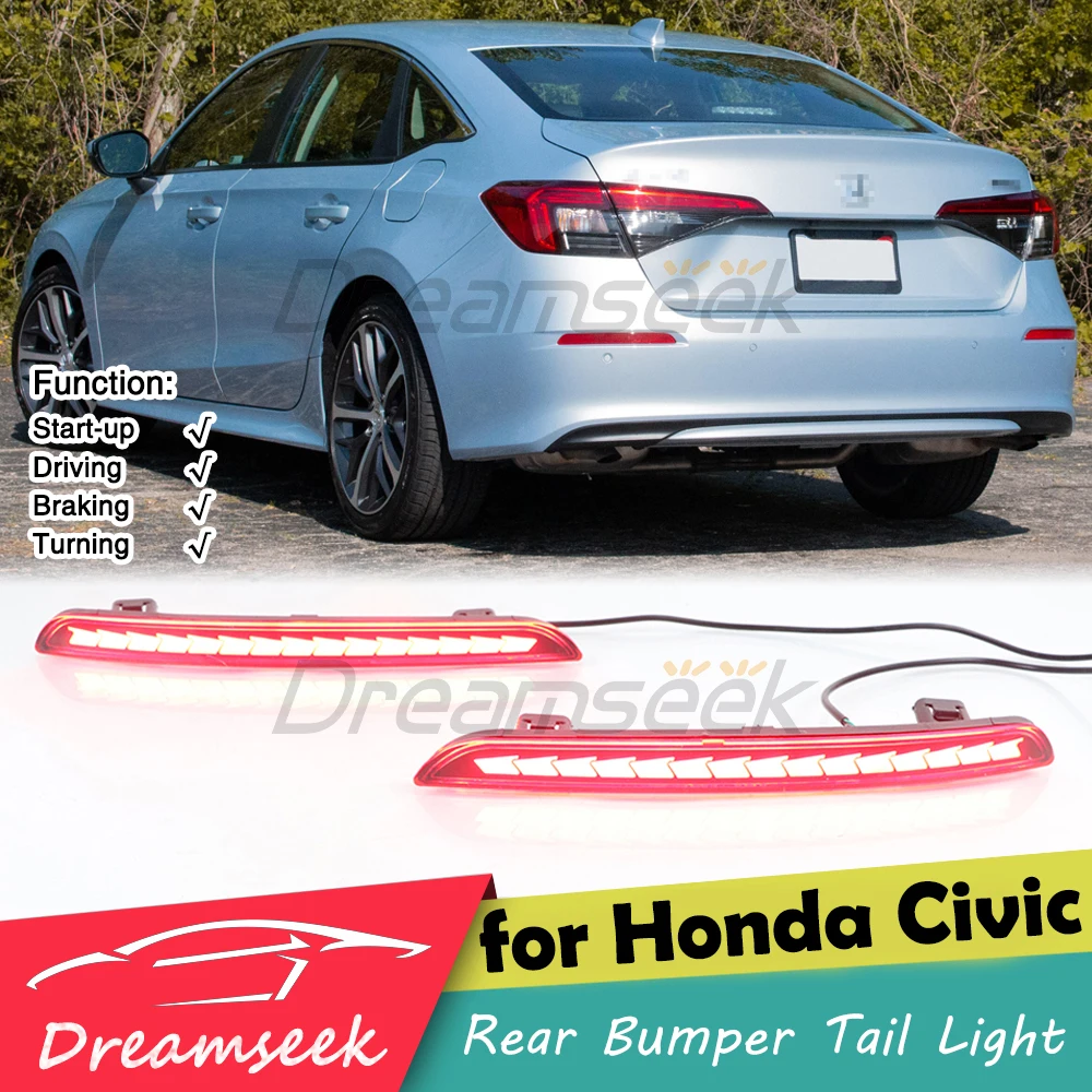 Автомобильный светодиодный задний фонарь на заднем бампере для Honda Civic 2022 2023, отражатель, стоп-сигнал с указателем поворота, красная линза
Автомобильный светодиодный задний фонарь на заднем бампере для Honda Civic 2022 2023, отражатель, стоп-сигнал с указателем поворота, красная линза