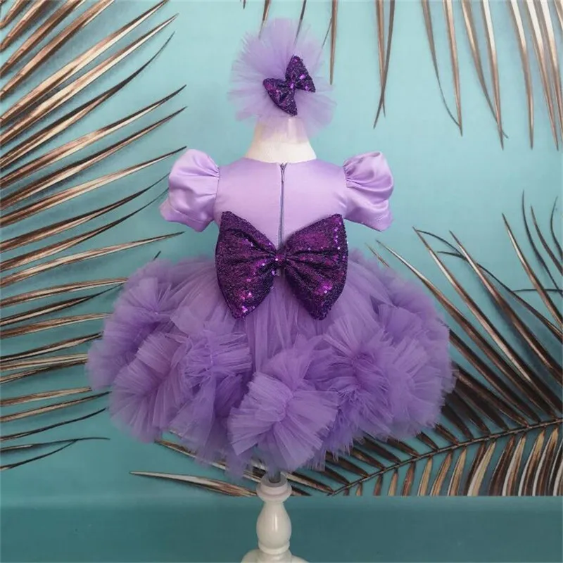 Purple Tulle Girl Dress Knee Length Princess Flower Girl Dresses Cute Baby Girl Dress First Birthday Party Gowns
Purple Tulle Girl Dress Knee Length Princess Flower Girl Dresses Cute Baby Girl Dress First Birthday Party Gowns