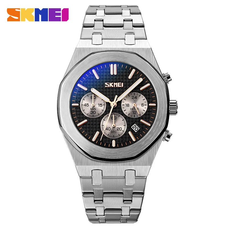 SKMEI 9296 Fashion New Men's Quartz Watch Waterproof Stainless Steel Stopwatch Bracelet Chronograph Function Business Watch
SKMEI 9296 Fashion New Men's Quartz Watch Waterproof Stainless Steel Stopwatch Bracelet Chronograph Function Business Watch