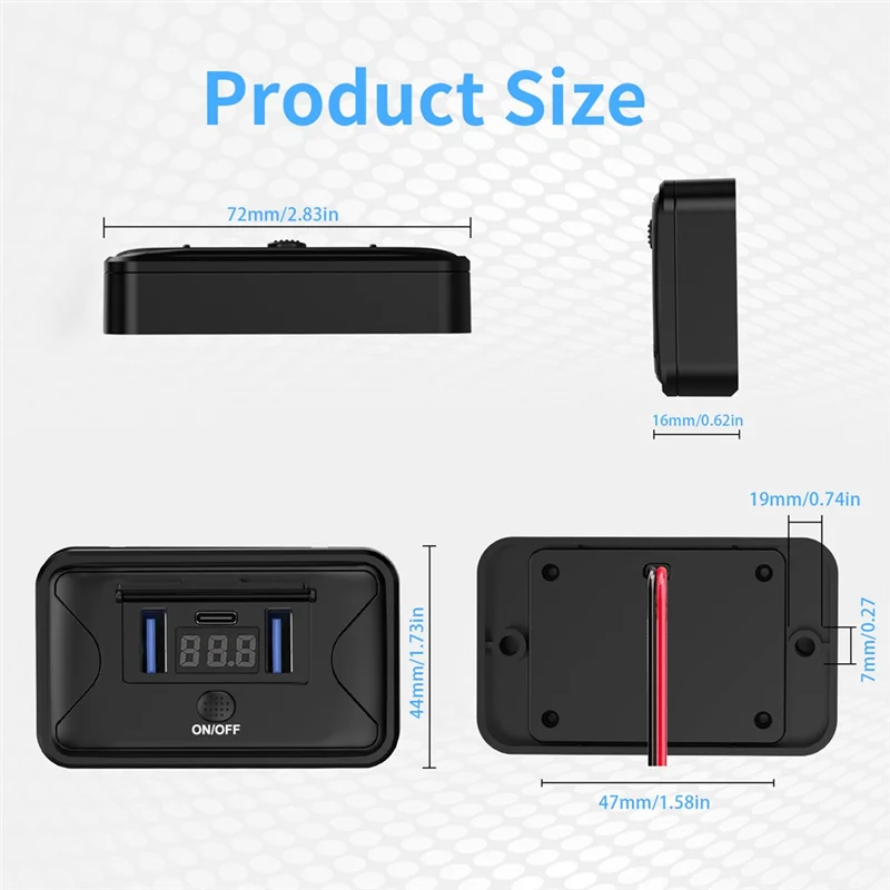 AS95-12V-24V RV USB Power Outlet PD3.0 USB C 36W+Dual QC3.0 18W 3Ports Car Charger Socket Accessories For Car Bus RV Truck A
AS95-12V-24V RV USB Power Outlet PD3.0 USB C 36W+Dual QC3.0 18W 3Ports Car Charger Socket Accessories For Car Bus RV Truck A