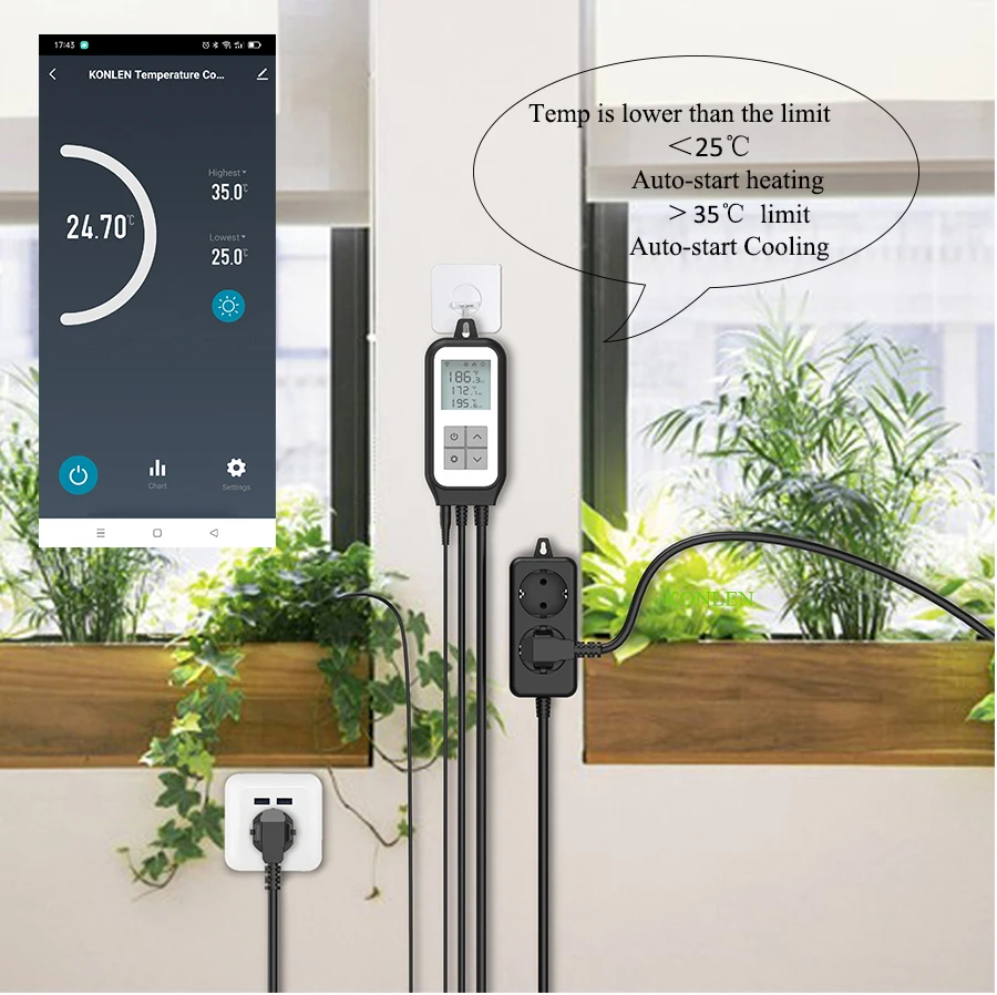 22~221F Incubator Temperature Controller Thermostat for Seedling Germination Rooting Fermentation Reptile Care US Plug Type
22~221F Incubator Temperature Controller Thermostat for Seedling Germination Rooting Fermentation Reptile Care US Plug Type